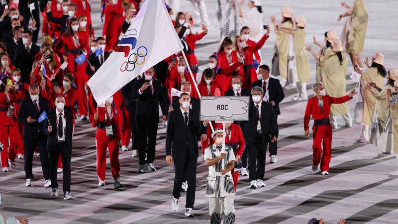 Delegação do Comitê Olímpico Russo na abertura dos Jogos Olímpicos - Getty Images