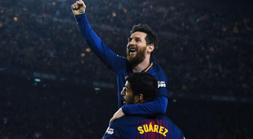 Messi e Suárez comemorando gol - GettyImages