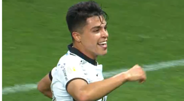 Roni comemorando gol com a camisa do Corinthians - Transmissão Globo