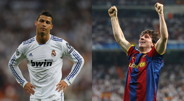Messi e Cristiano Ronaldo em ação por Barcelona e Real Madrid - GettyImages