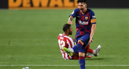 Messi irritado durante partida do Barcelona - GettyImages