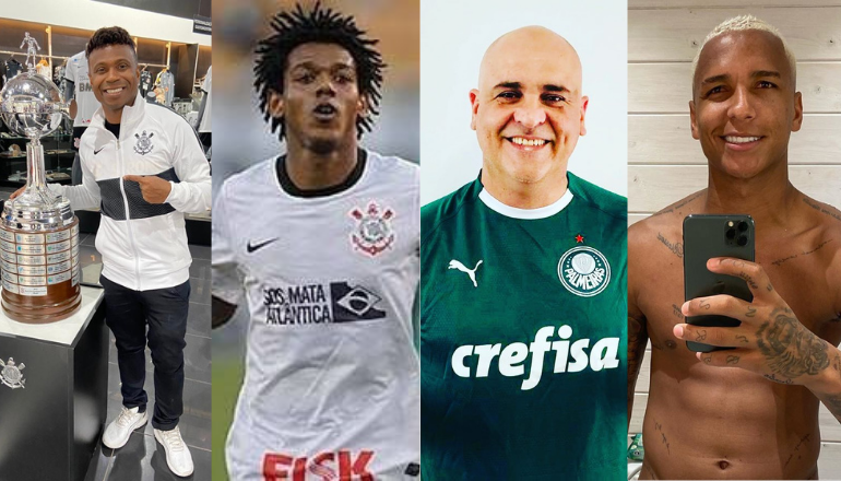 Edilson Capetinha, Romarinho, Marcos e Deyverson - jogadores do Palmeiras e Corinthians - Instagram/GettyImages