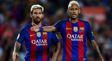 Messi e Neymar na época em que jogavam juntos no Barcelona - GettyImages