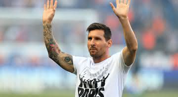 Messi durante a apresentação no PSG - GettyImages
