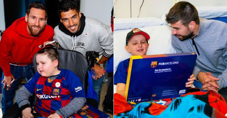Jogadores do Braça em ação do bem na Espanha - Divulgação Barça Foundation