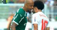 Situação ficou tensa entre os dois jogadores dentro dos gramados - Transmissão TV Globo