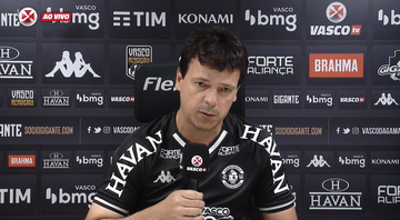 Fernando Diniz, treinador do Vasco durante entrevista coletiva - Transmissão Youtube/Vasco TV