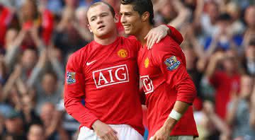 Cristiano Ronaldo e Rooney, em 2008 - GettyImages