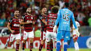 Jogadores do Flamengo comemorando o gol diante do Sporting Cristal pela Libertadores - GettyImages