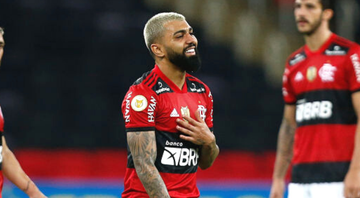 Gabigol, jogador do Flamengo depois de receber o cartão na Libertadores - GettyImages