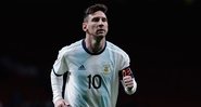 Messi em ação com a camisa da Seleção Argentina - GettyImages