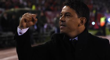 Marcelo Gallardo comemorando a primeira vitória na semifinal da Libertadores - Getty Images