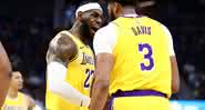 Anthony Davis e LeBron James comandaram a vitória dos Lakers contra o Warriors - GettyImages