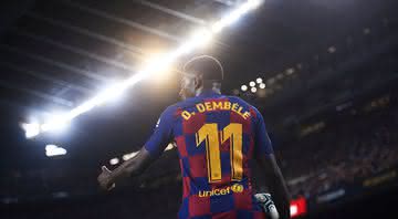 Dembélé em ação com a camisa do Barcelona - GettyImages
