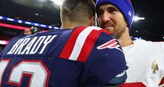 Eli e Tom Brady se enfrentaram duas vezes no Super Bowl, e em ambas as vezes Manning saiu vencedor - Getty Images