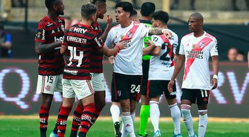 Confusão na Final da Libertadores entre jogadores do Flamengo e do River Plate - GettyImages