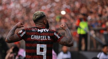 Gabriel Barbosa comemorando gol do Flamengo - GettyImages