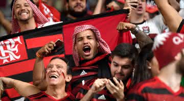 Torcida do Flamengo comemorando a vitória sobre o Al Hilal na última terça-feira, 17 - GettyImages