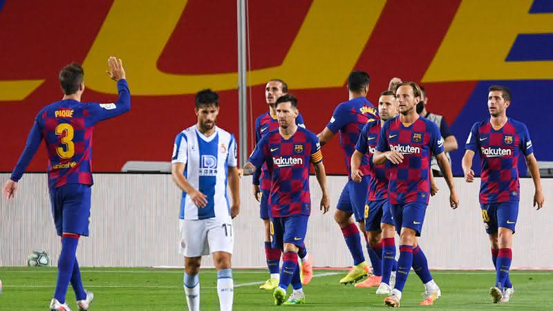 Barcelona vence o Espanyol por 1 a 0 e diminuiu a vantagem para o Real Madrid na classificação da La Liga - GettyImages