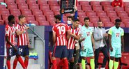 Luis Suárez e Diego Costa em ação com a camisa do Atlético de Madrid - GettyImages