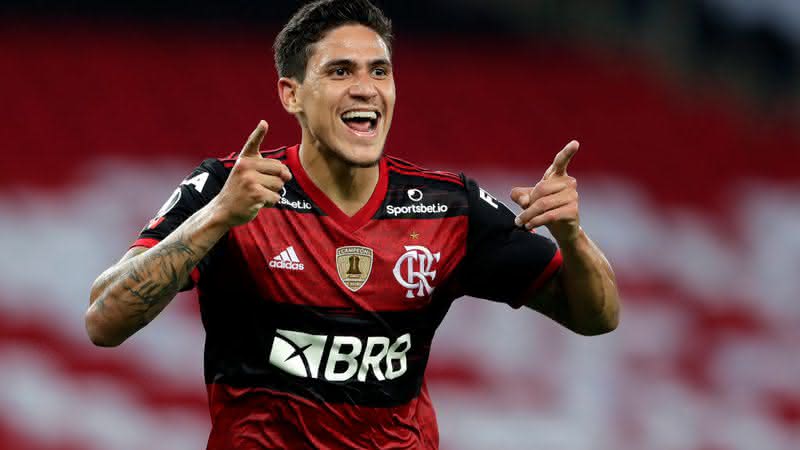 Pedro comemorando gol do Flamengo - GettyImages