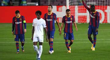 Ousmane Dembélé, Martin Braithwaite, Carles Alena, Junior Firpo e Samuel Umtiti estão na lista de dispensa do Barcelona - Getty Images