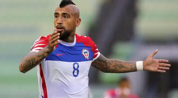 Vidal comemorando gol do Chile - GettyImages