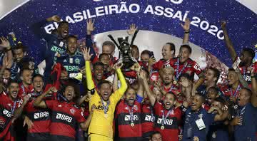 Flamengo comemorando o título brasileiro de 2020 - Getty Images