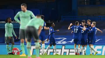 Jogadores do Chelsea comemoram primeiro gol do jogo - Getty Images