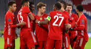 Jogadores do Bayern comemoram o segundo gol do jogo - Getty Images