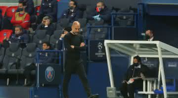 Guardiola durante Manchester City x PSG - GettyImages
