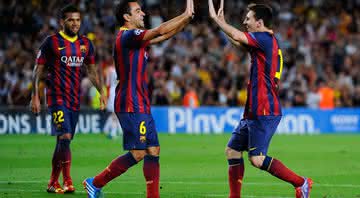 Xavi e Messi atuaram juntos e fizeram história no Barcelona - GettyImages
