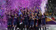 Lyon comemorando o título da Women's Champions League - Getty Images
