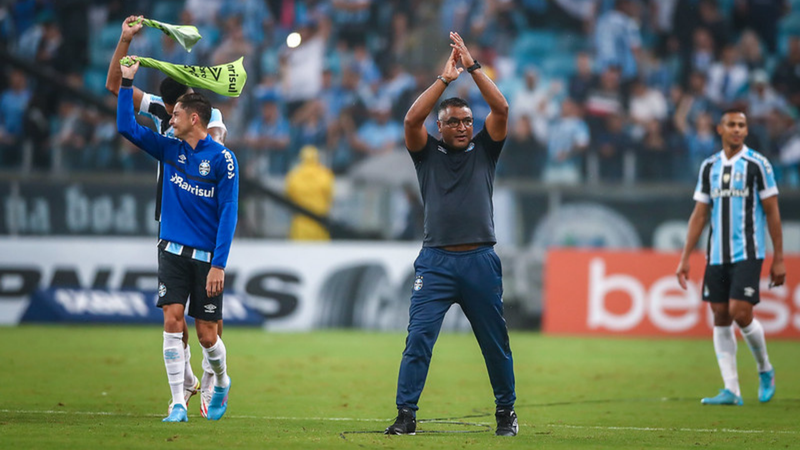 Grêmio comemorando a classificação no Gauchão - Lucas Uebel/Grêmio FBPA/Flickr