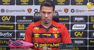 Hernanes, jogador do Sport durante entrevista coletiva - Transmissão TV Sport Recife