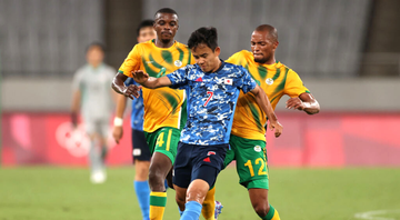 Jogadores de Japão e África do Sul na partida das Olimpíadas - Getty Images