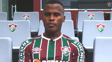 Jhon Arias, novo reforço do Fluminense, durante vídeo de apresentação - Transmissão FLU TV