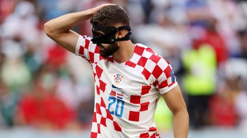 Josko Gvardiol, da Croácia, em campo contra o Marrocos na Copa do Mundo 2022 - Getty Images