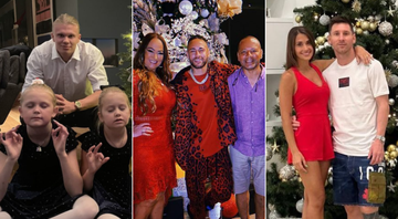 Jogadores comemorando o Natal com a família - Reprodução/Instagram