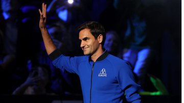 Roger Federer de despedida das quadras na Laver Cup de 2022 - Getty Images