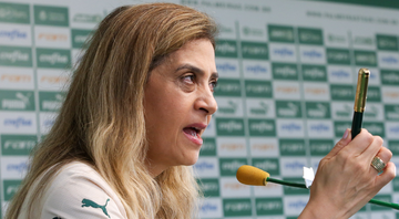 Leila Pereira em coletiva de imprensa - Fabio Menotti/SE Palmeiras/Flickr