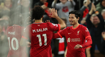 Jogadores do Liverpool comemorando o gol diante do Arsenal pela Premier League - GettyImages