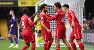 Jogadores do Liverpool comemorando o gol contra o Watford pela Premier League - GettyImages