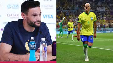 Hugo Lloris, da França, e Richarlison, do Brasil, atuam na Copa do Mundo 2022 - Getty Images