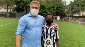 Luiz Eduardo ao lado do presidente do Santos, Orlando Rollo - Reprodução/ Instagram