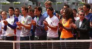 Serena Williams, de laranja. Da direita para esquerda, Nadal, Federer, Murray, Djokovic - GettyImages