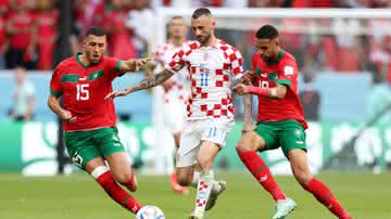 Marrocos x Croácia em ação na Copa do Mundo - GettyImages