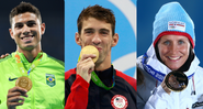 Thiago Braz, Michael Phelps e Marit Bjorgen, medalhistas dos três jogos olímpicos - Getty Images