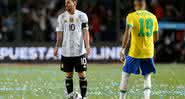 Messi não saiu satisfeito com empate entre Argentina e Brasil - GettyImages
