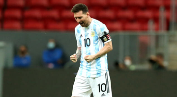 Messi após a cobrança de pênalti pela Argentina na semifinal da Copa América - GettyImages